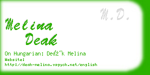 melina deak business card
